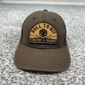 Dungeons & Dragons Hat Cap Snap Back Mens One Size Brown Movie Gaming Nerd Logo